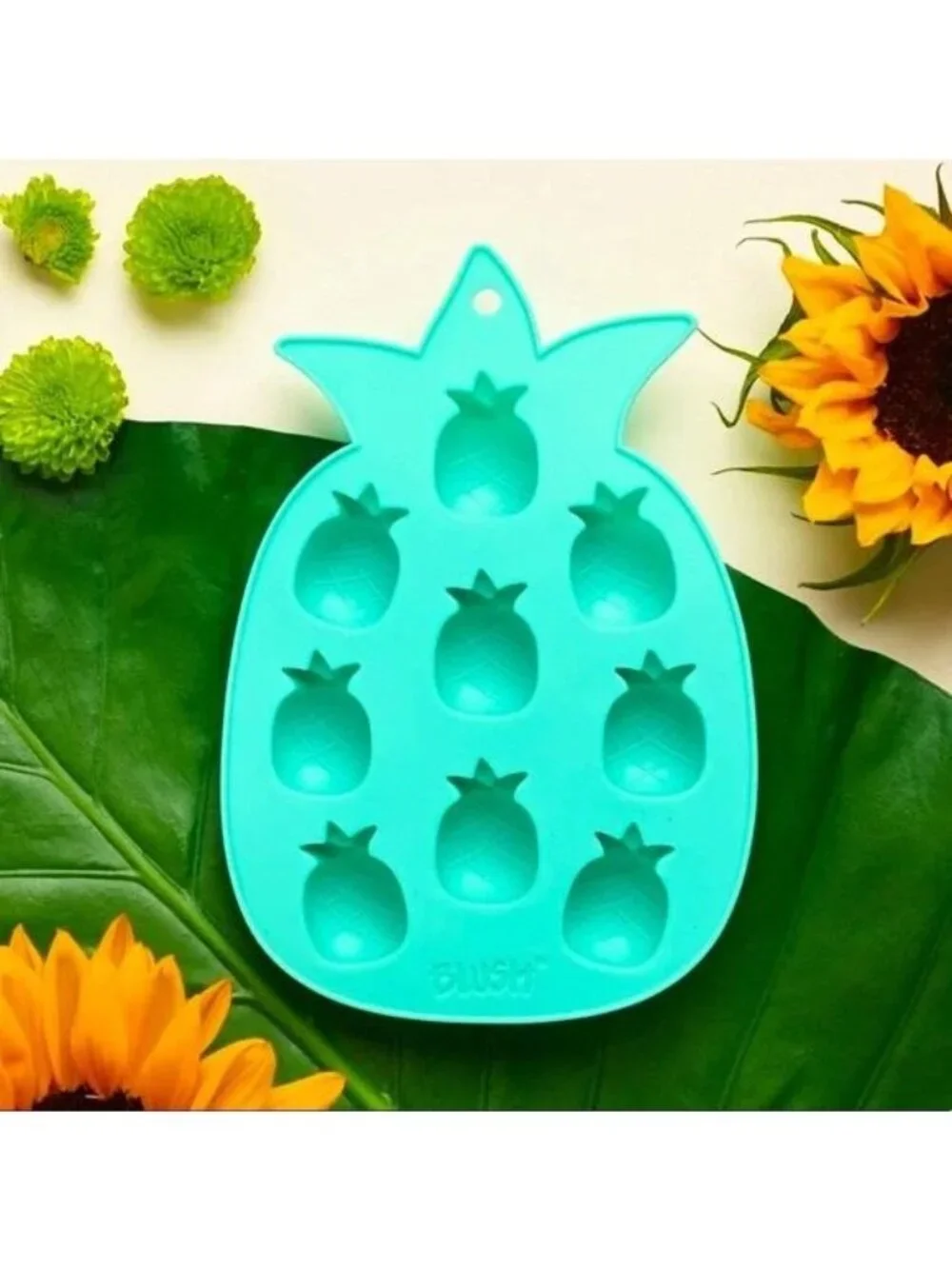 Blush Pineapple Silicone Ice Cube Mold Candy Jello Tray Green